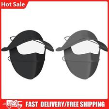 Women Ice Silk Sun Mask UPF50+ Outdoor Sun Hat for Outdoor Sports (Black)