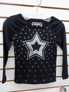 Toddler & Girls Flapdoodles Black W/ "Silver Star" Shirt Size 2T - 4T - Picture 1 of 1