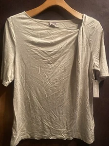 Chicos 2 L neu mit Etikett Shirt mit drapiertem Ausschnitt haferflocken hellbraun Viskose Elasthan - Bild 1 von 10