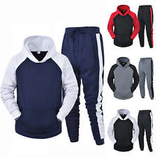 Mens Tracksuit 2 Pcs Hooded Athletic Casual Running Jogging Sport Suit Tracksuit