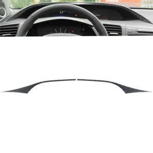 2Pcs Carbon Fiber Interior Instrument Panel Cover For Honda Civic Coupe 2013-15 - Picture 1 of 10
