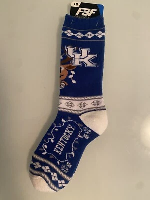 Kentucky Wildcats Ugly Holiday Christmas Sweater Mens Crew Socks Large (10-13) - Image 1 of 4
