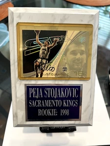 Peja Stojakovic Sacramento Kings NBA In-person Autographed Plaque - Picture 1 of 1