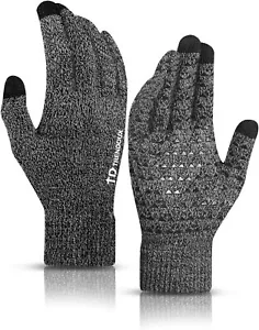 TRENDOUX Winter Gloves for Men Women - Upgraded Touch Large, Black Gray - Picture 1 of 6