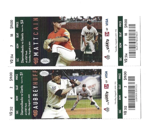 Paul Goldschmidt Milestone Full Ticket Stub Lot Debut 8/1/2011 1st Home Run 8/2 Cover