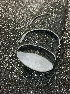 10m (6"width) Roll of Chunky Black Glitter Wallpaper Border Fabric Backed 3D  - Picture 1 of 1