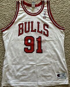 Dennis Rodman REPLICA Chicago Bulls White Jersey Champion Size 48