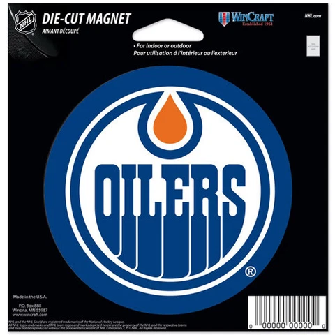 Edmonton Oilers WinCraft 5" Die-Cut Car Magnet Cover