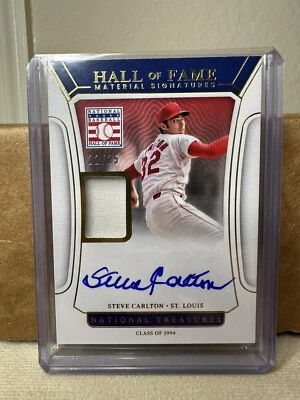 STEVE CARLTON 2022 TESOROS NACIONALES SALÓN DE LA FAMA MATERIAL FIRMAS 2/25 HOF Foto 1 de 2