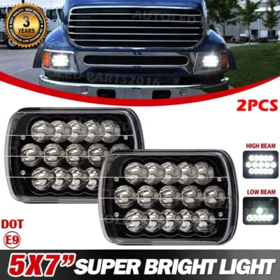 2X Fit Sterling Truck A9500 LT9500 1999-2008 7x6" 5X7 LED Headlights Hi/Lo Beam - Image 1 of 4