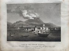 1818 Widok Batvaia, Dżakarta, Jawa Indie Wschodnie Antyczny druk ponad 200 lat