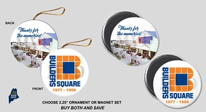 BUILDERS SQUARE Ornament / Magnets - Collectible Logo Defunct Retail Employee - Picture 1 of 1