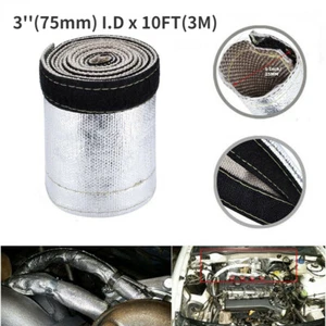 3'' ID x 10FT Metallic Heat Shield Thermal Sleeve Wire Hose Protect Cover Heat - Picture 1 of 6