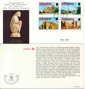 QUEEN'S SILVER JUBILEE EVENT COVER W/ INFO CARD GIBRALTAR #28 - Bild 1 von 1