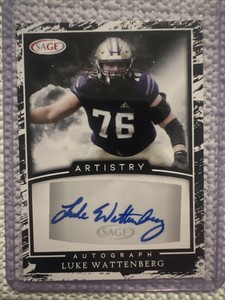 Luke Wattenberg 2022 SAGE Artistry Football White Auto