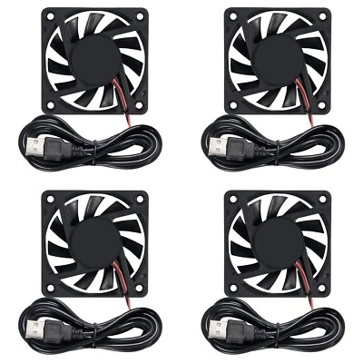 4Pcs DC 5V USB 6010 Lüfter 3D Drucker 60x60x10 Bürstenloser Lüfter 60mm für Make - Bild 1 von 4