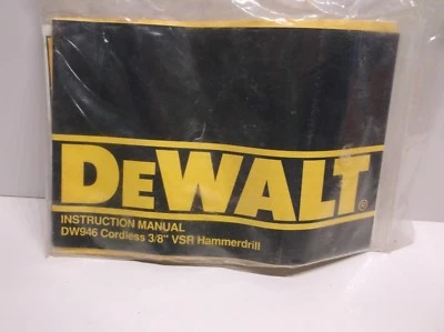 Dewalt DW946 Cordless 3/8" VSR Hammer Drill Instruction Manual - Image 1 of 2