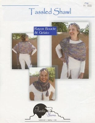 Tasseled Shawl - Fiesta Knitting Pattern - Easy Beginner Knit! - Image 1 of 2