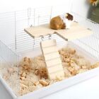 Pig Natural Wooden Hamster Ledge Standing Platform Cage Accessories with Ladder