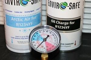 REFRIGERANT SUPPORT KIT FOR R1234YF- ARCTIC AIR - OIL CHARGE - TAPPER HOSE - Foto 1 di 2
