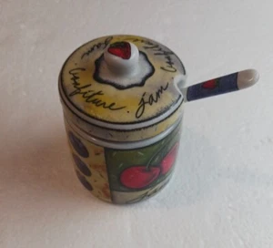 Joie De Vivre - Jam Jelly Jar - Complete with Lid & Spoon - Picture 1 of 4