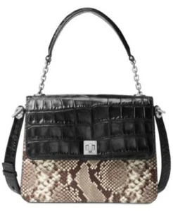 Cartera MICHAEL KORS, Natalie de cuero en relieve, negra/multicolor nueva con etiquetas $528 - Imagen 1 de 12