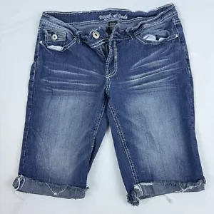 Myth Of Jade Women's Denim Blue Bermuda Short Cut Off Size 8 Designer - Picture 1 of 8