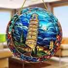 Leaning Tower of Pisa Italy Design Suncatcher Stained Glass Effect Home Gift