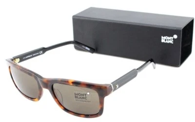 RARE NEW Genuine MONT BLANC Havana Brown Black Sunglasses MB653S 52E MB 653S/S — 第 1/4 张图片