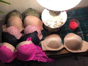 Set 6 Victoria's Secret BH 32DD & DDD Push Up, Plung, Spitze Hot Pink Geschenkidee - Bild 1 von 17