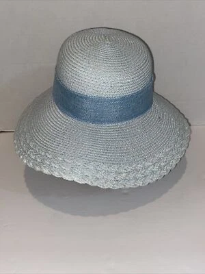 Nicole Marciano 100% Blue Wide Brim Floppy Beach Hat - Image 1 of 4
