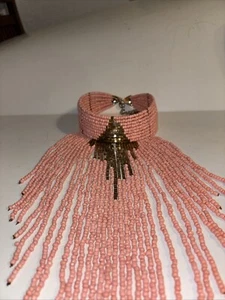 Gargantilla rosa coral con cuentas - Imagen 1 de 6