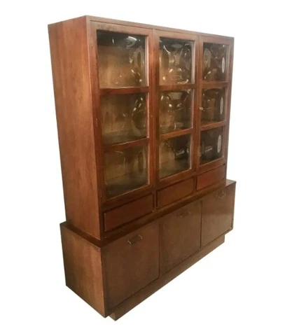 MCM Merton Gershun For American of Martinsville Bubble glass walnut cabinet Cover
