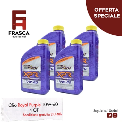 Olio Sintetico XPR 10W60 Royal Purple Racing per Auto Competition Benzina 4 pz