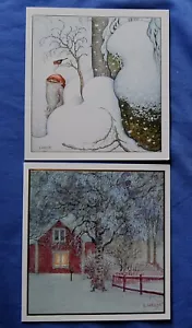 2 folded  HELJE  Gome and Bird + Cottage   Unused cards FREE SHIPPING - Picture 1 of 3