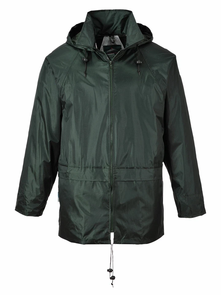 Portwest US440 Mens Waterproof Rain Jacket Lightweight Coat Pack Away Hood - Image 1 of 4