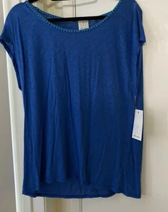 Ella Moss Sz M NWT Sleeveless Cobalt Blue Top - Picture 1 of 4
