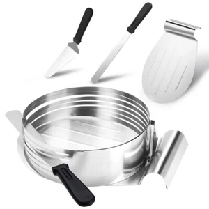 Set per torte 4 pezzi coltello per smalto accessori per torte aiuto per il taglio accessori da forno anello per torta - Foto 1 di 10
