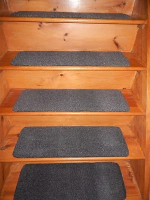 Peel and Stick FLEXIBLE GREY Rubber Outdoor/ Indoor Stair Treads - Image 1 of 4