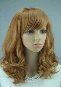 Hot Sale Top Quality Lovely Medium Wavy Strawberry Blonde Wig 16 Inches New AT12 - Picture 1 of 5