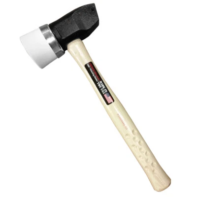 Powernail 5MI Iron Head Single-Capped White Rubber Flooring Mallet (3.6 LBS)