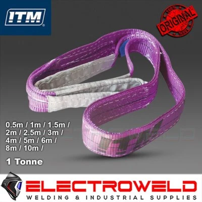 ITM 1 Ton Flat Webbing .5m 1m 1.5m Violet Lifting Sling Rigging TM9160-01005