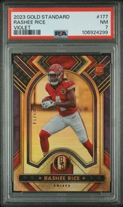 2023 PANINI GOLD STANDARD RASHEE RICE, VIOLET /14 RC, PSA 7, SUPERB!!! - Picture 1 of 4