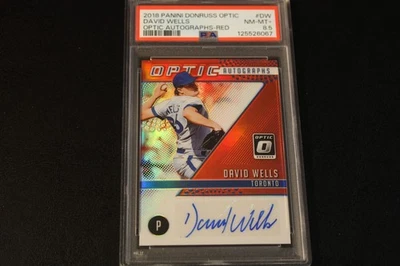 2018 Panini Donruss Optic - автограф - Дэвид Уэллс 4/15 - PSA почти как новая 8,5 - Изображение 1 из 4
