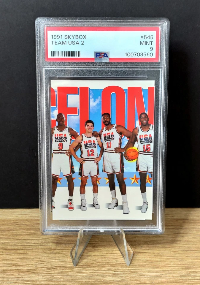 1991 Skybox #545 Michael Jordan Magic Johnson Team Usa 2 Barcelona PSA 9 - Imagen 1 de 2