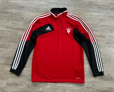 IU Indiana Hoosiers Fútbol Adidas 1/4 Cremallera Pullover Suéter Mediano Estrellas 3 Rayas Foto 1 de 4
