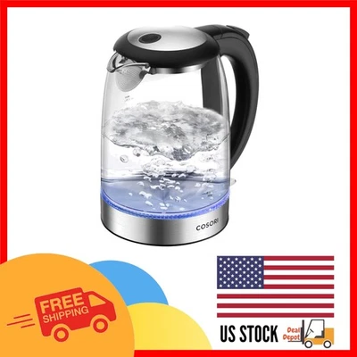 Elegant 1.7L Electric Kettle - Borosilicate Glass with No Plastic Spout, 1500W - Image 1 of 4