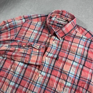 Barbour Shirt Mens Medium Pink Tailored Fit Long Sleeve Button Up Casual Classic - Picture 1 of 9