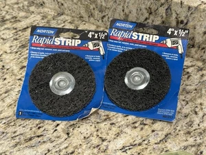 NEW *LOT OF TWO* Norton 01220 Rapid Strip Non-Woven Disc 4"X1" 4000RPM - Picture 1 of 2