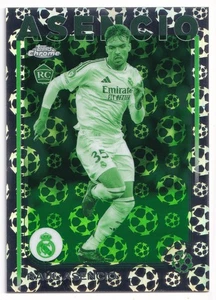 Topps Chrome UCC Logofractor 2024-25 Raul Asencio Night Vision Starball SP - Picture 1 of 2